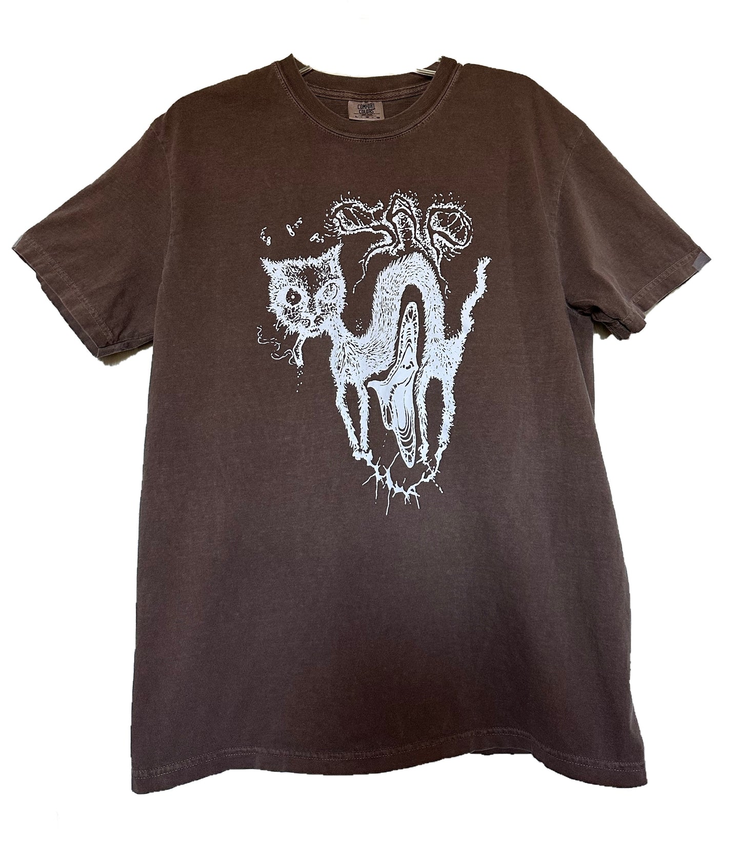 Kiss My Kitty Cat Tee Brown